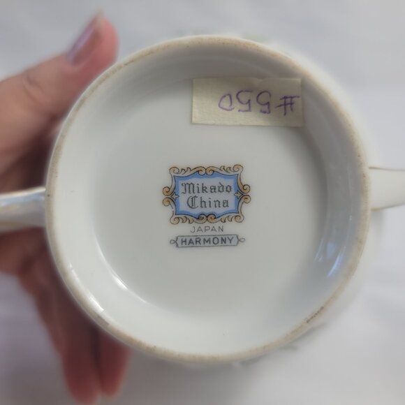 Mikado Harmony Sugar Bowl with Lid Cream Rim Pink Floral Center - Picture 15 of 15